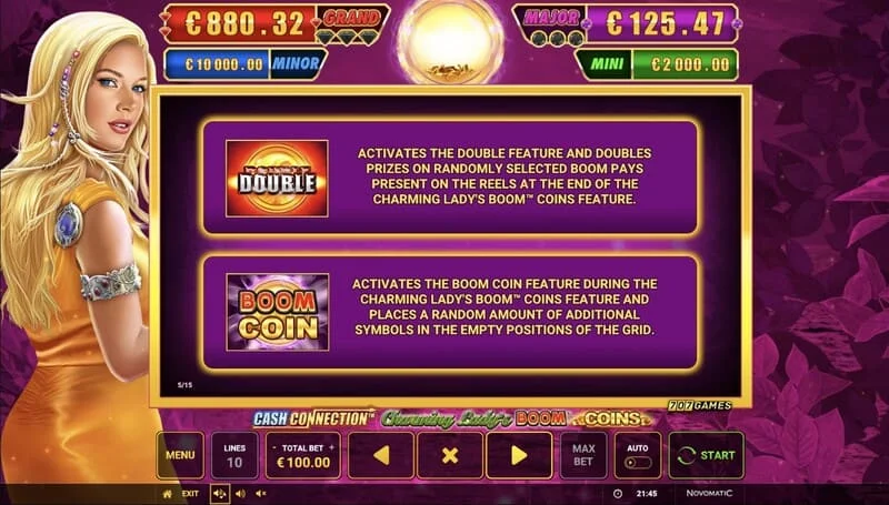 Cash Connection - Charming Lady's Boom Coins - Boom Coin iliyonata ikiwa na kizidisha